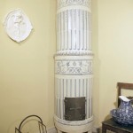 Fully decorated tiled stove from about 1780-90 in amazing good condition_ This stove is about 245 cm high_